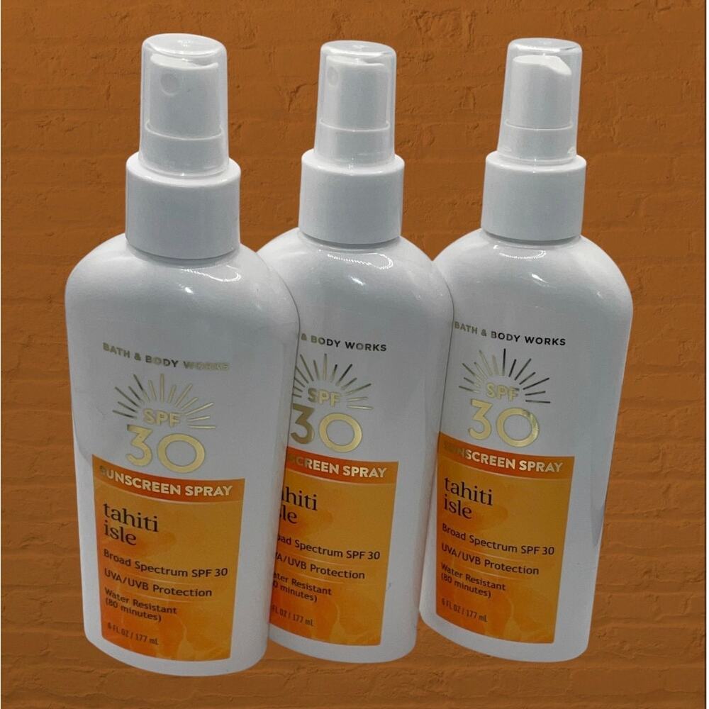 Bath & Body Works Tahiti Isle SPF 30 Sunscreen Spray 6oz Lot 3 Broad Spectrum